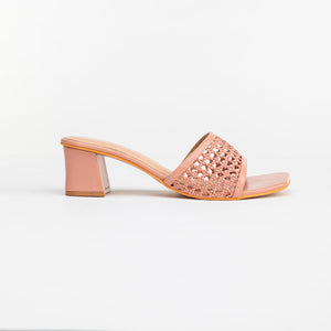 Blush Pink Block Heel Mules