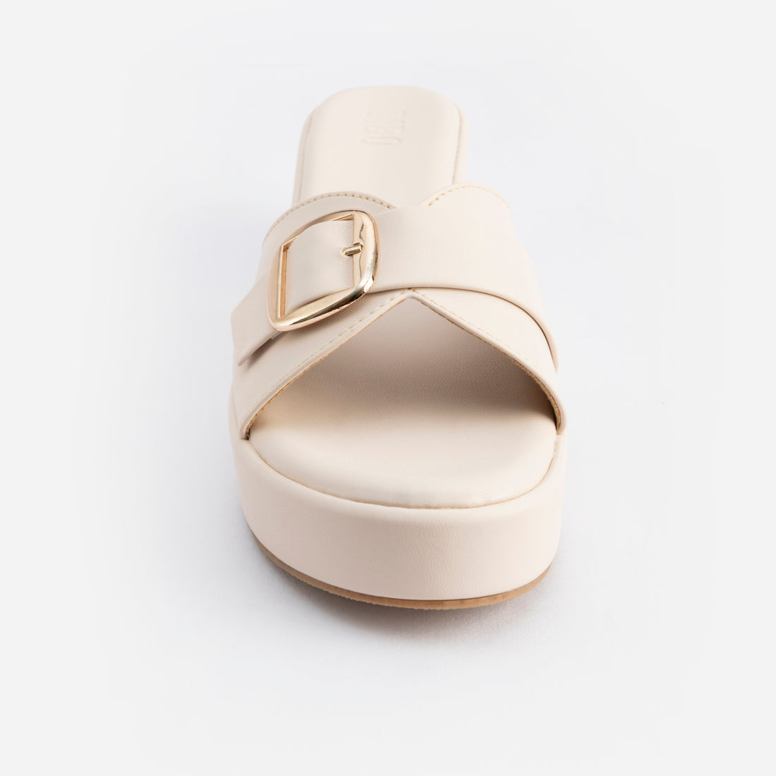 OFF WHITE BUCKLED WEDGES