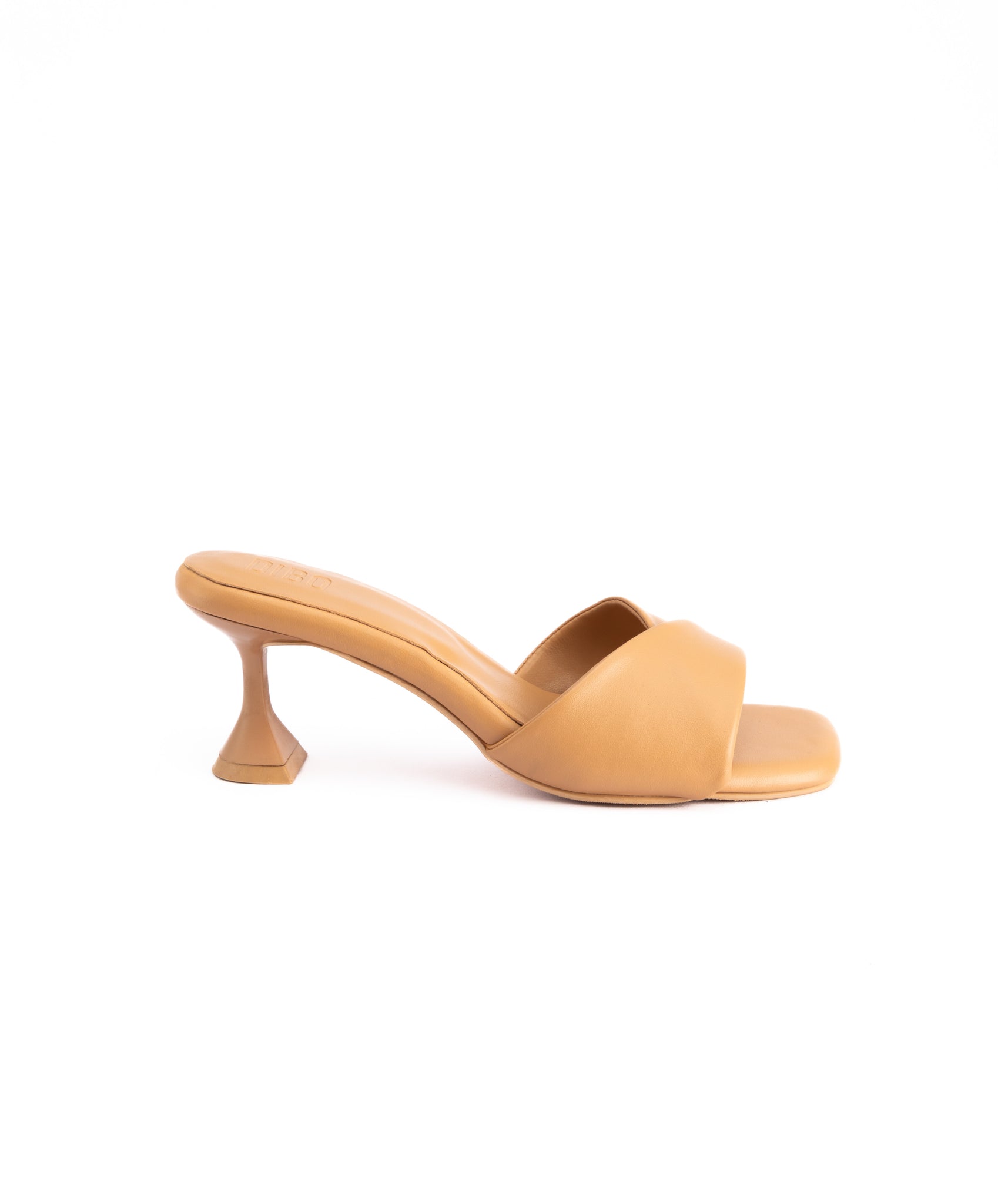 Light Tan Brown Slip-On Spool Heels