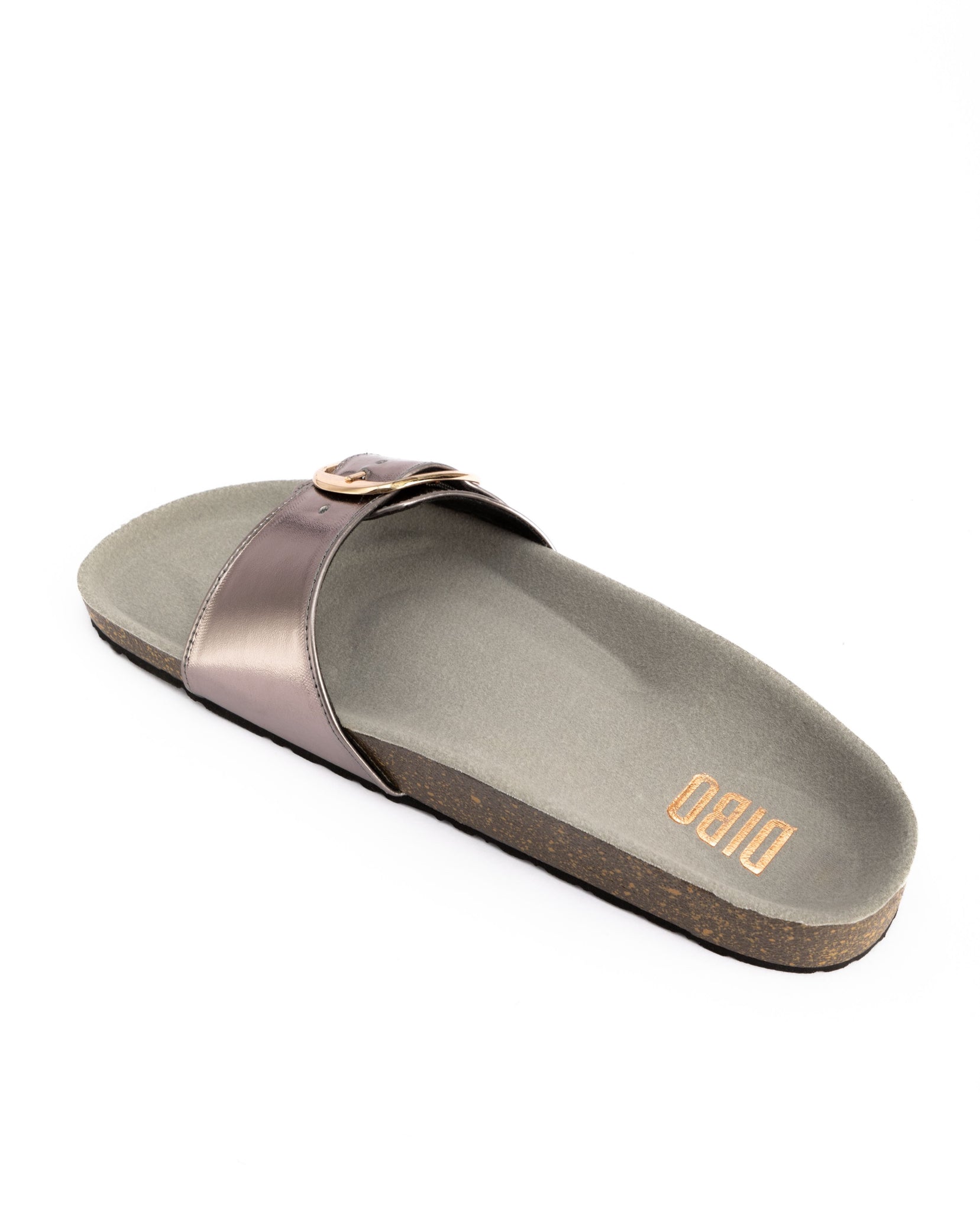 Metallic Silver Comfort Slides