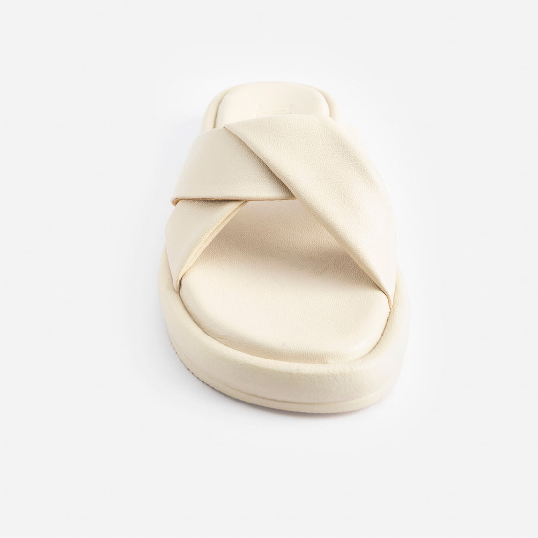 WHITE CROSS STRAP COMFORT PLATFORM