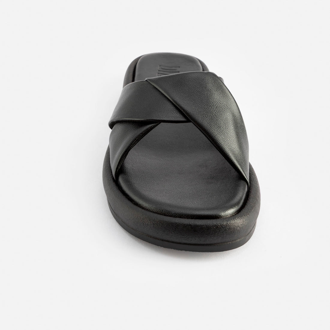 BLACK CROSS STRAP COMFORT PLATFORM