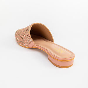 Spanish Pink Glitz Flat Mules