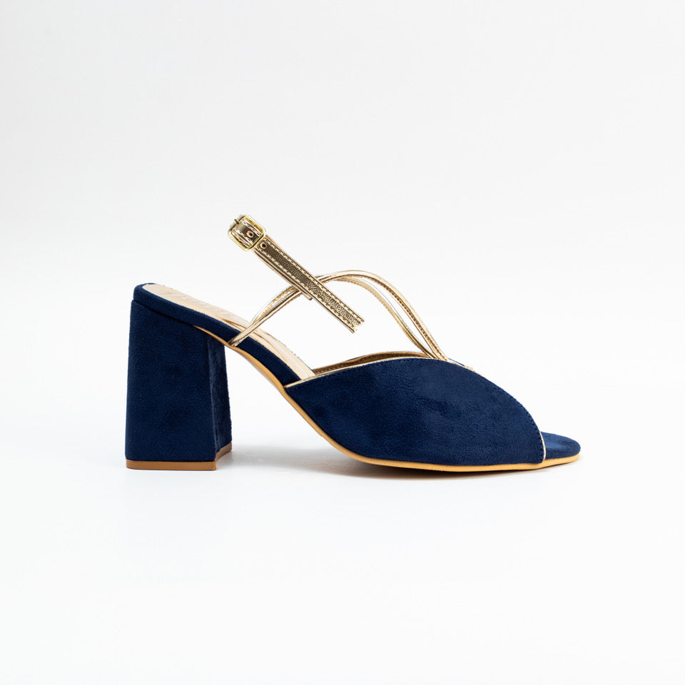 ELECTRIC BLUE SUEDE BLOCK HEELS